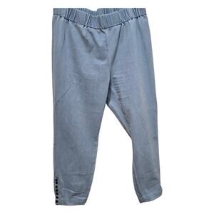 Soft Surroundings Denim Look Pants XL Pull On Chambray Ankle